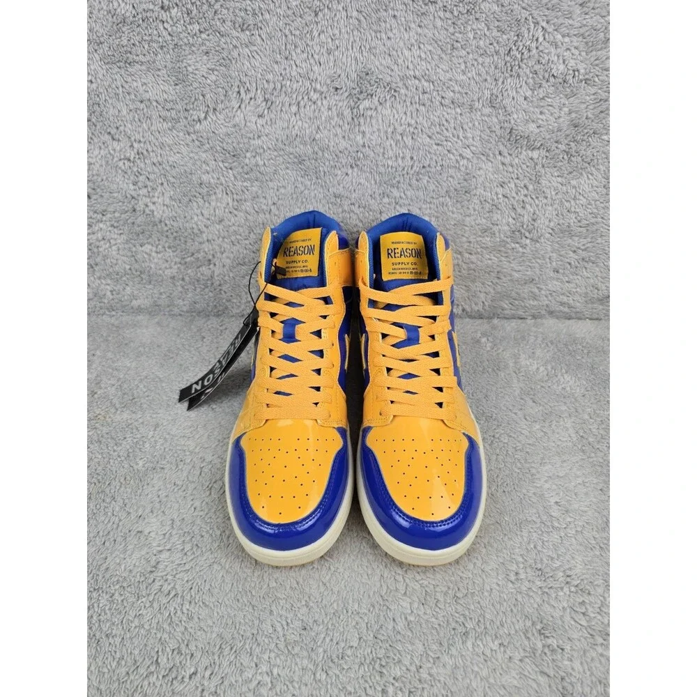 Reason Clothing Brand Shooting Star High Top Sneakers Mens Size 9.5 Blue/Yellow.